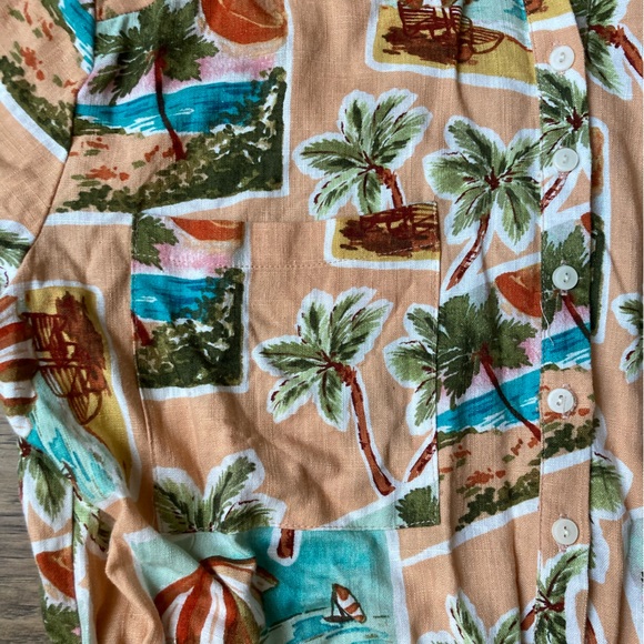 Label of Love Tropical Vacation Peach Printed Romper-Size XL - Picture 3 of 10